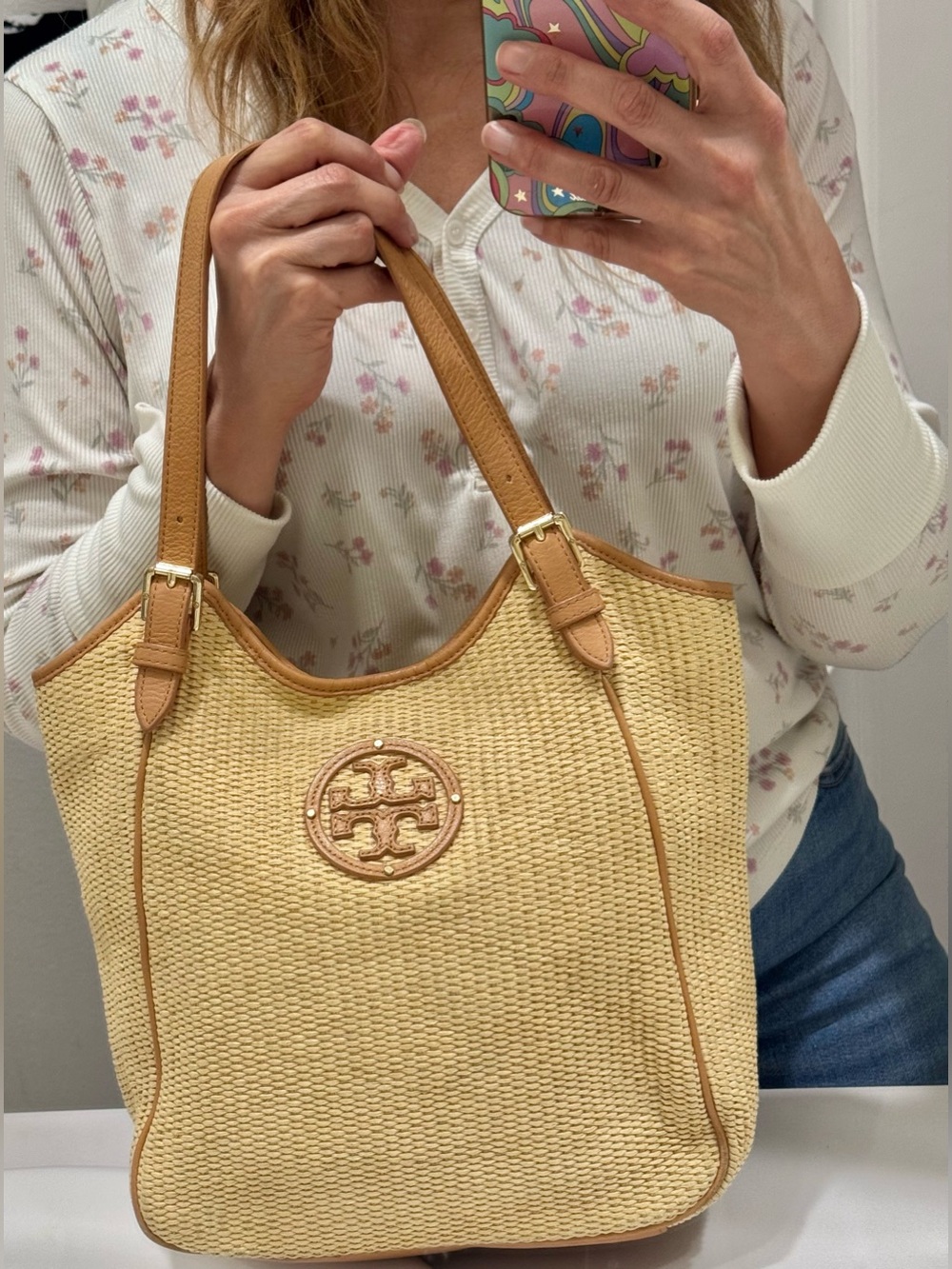 Tory Burch Raffia Straw Tote - Picture 5 of 14